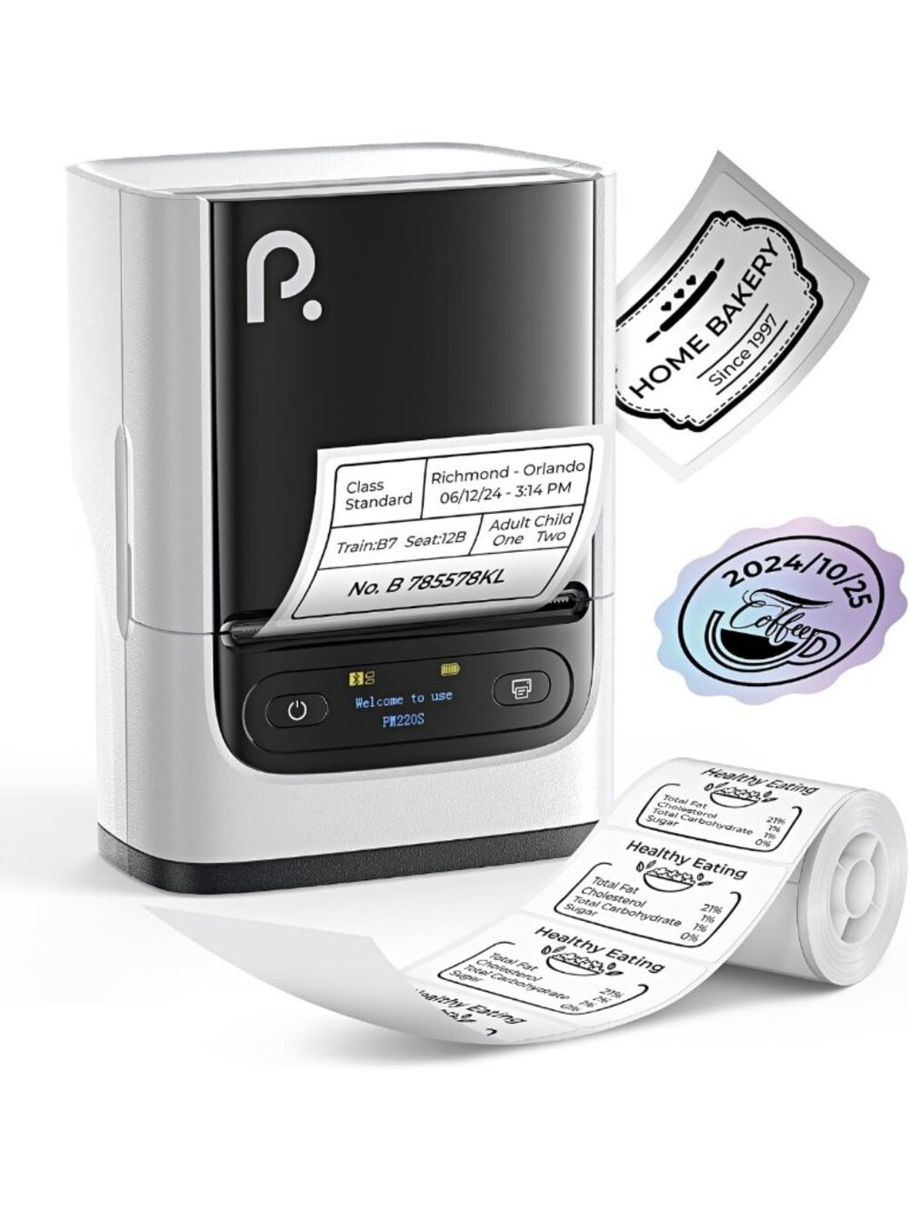 Bluetooth Label Maker Machine with Tape - Portable, Easy-to-Use, Custom Labels